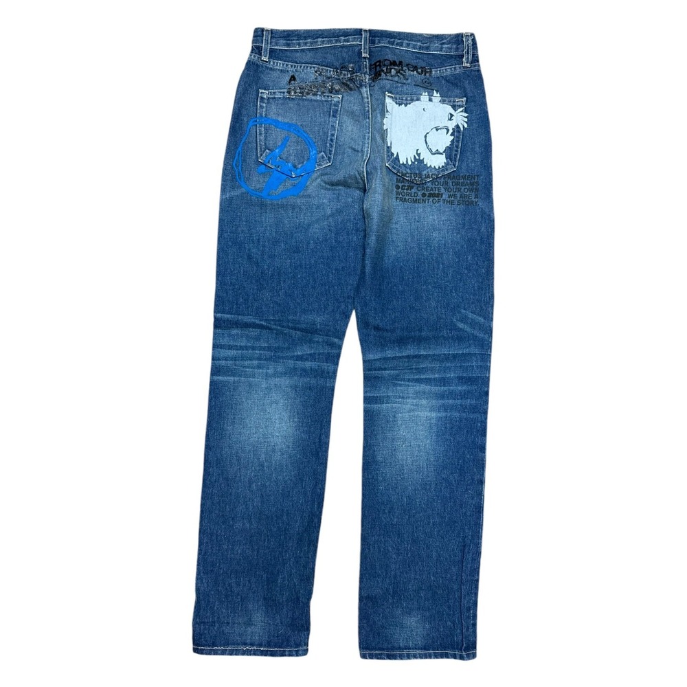 Cactus Jack x Fragment Design Denim Jeans Sz 32 Selvedge Embroidered $350 Retail